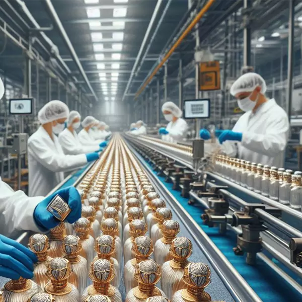 Inspection des flacons de parfum fabriqués à la main